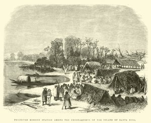 Projected Mission Station Among the Chontaquiros of the Island of Santa Rosa by Edouard Riou